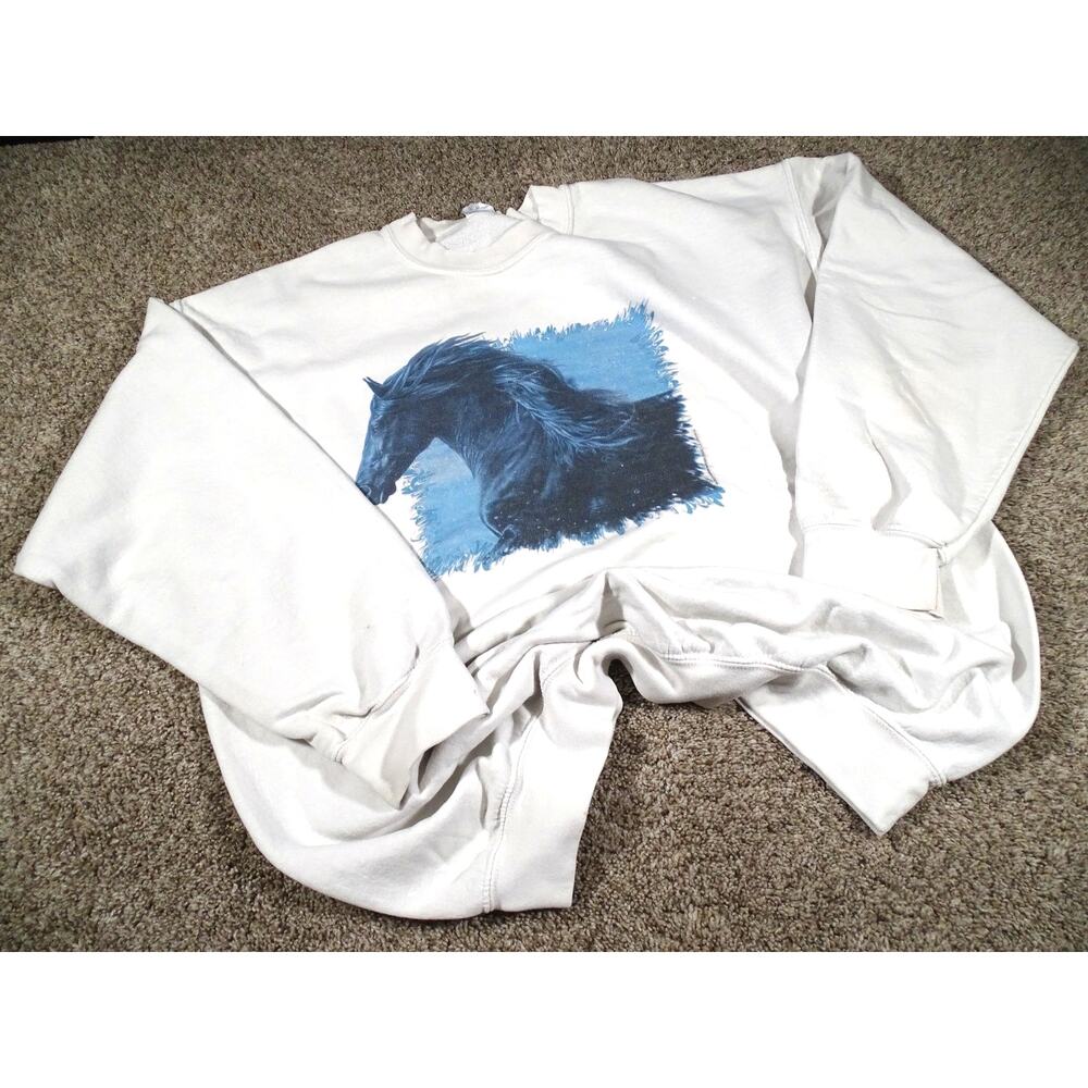 Vintage Lesley Harrison Black Horse Sweatshirt XL